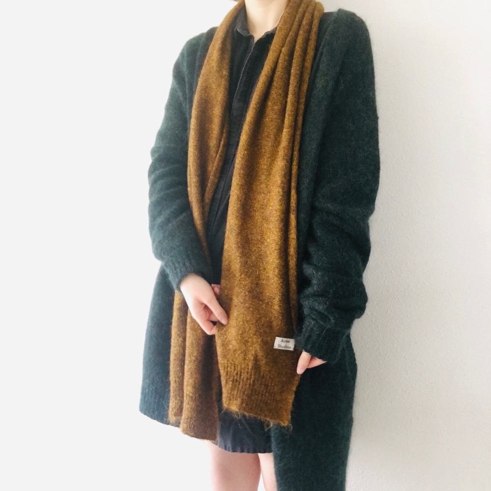Acne Studios Golden Brown Mohair Scarf